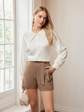 MOTF PREMIUM BUTTON DETAIL SLANT POCKET SHORTS